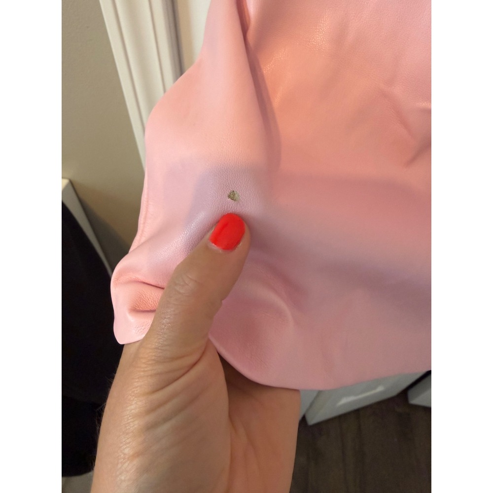 Amanda Uprichard Pink Faux‎ Leather Mini Dress Scoop Neck Sleeveless Small - Picture 6 of 8
